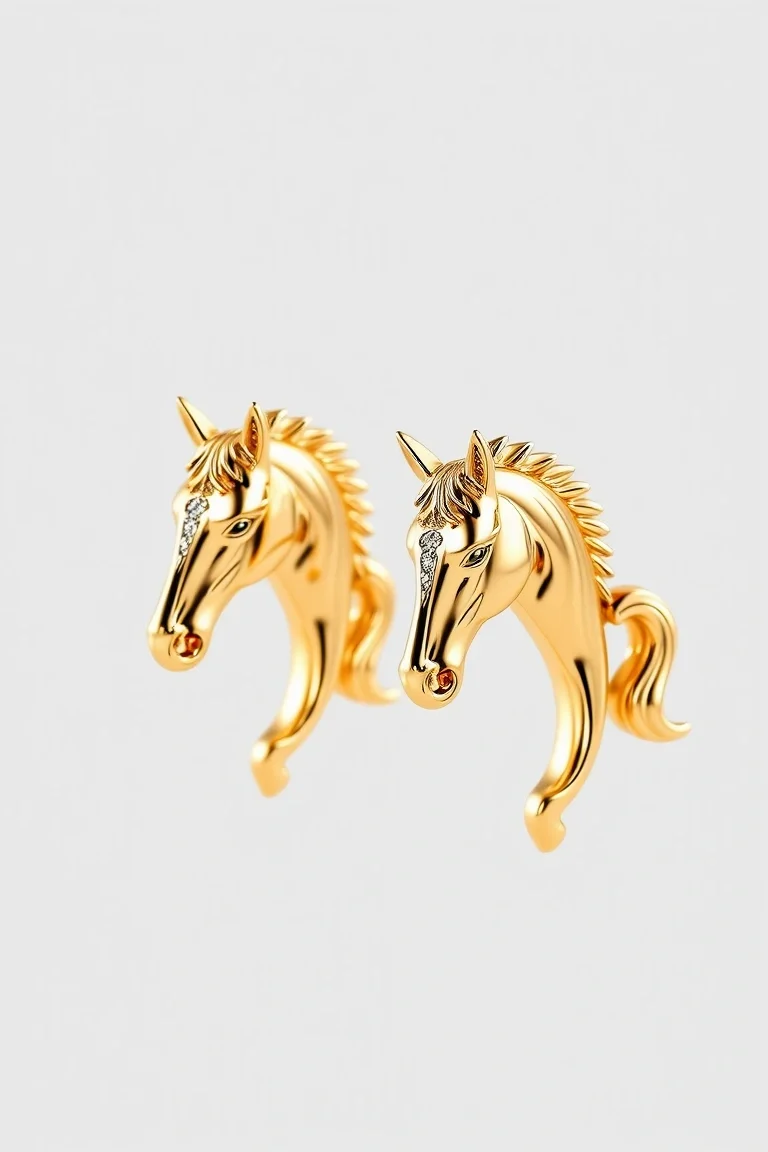 14K Horse Earrings