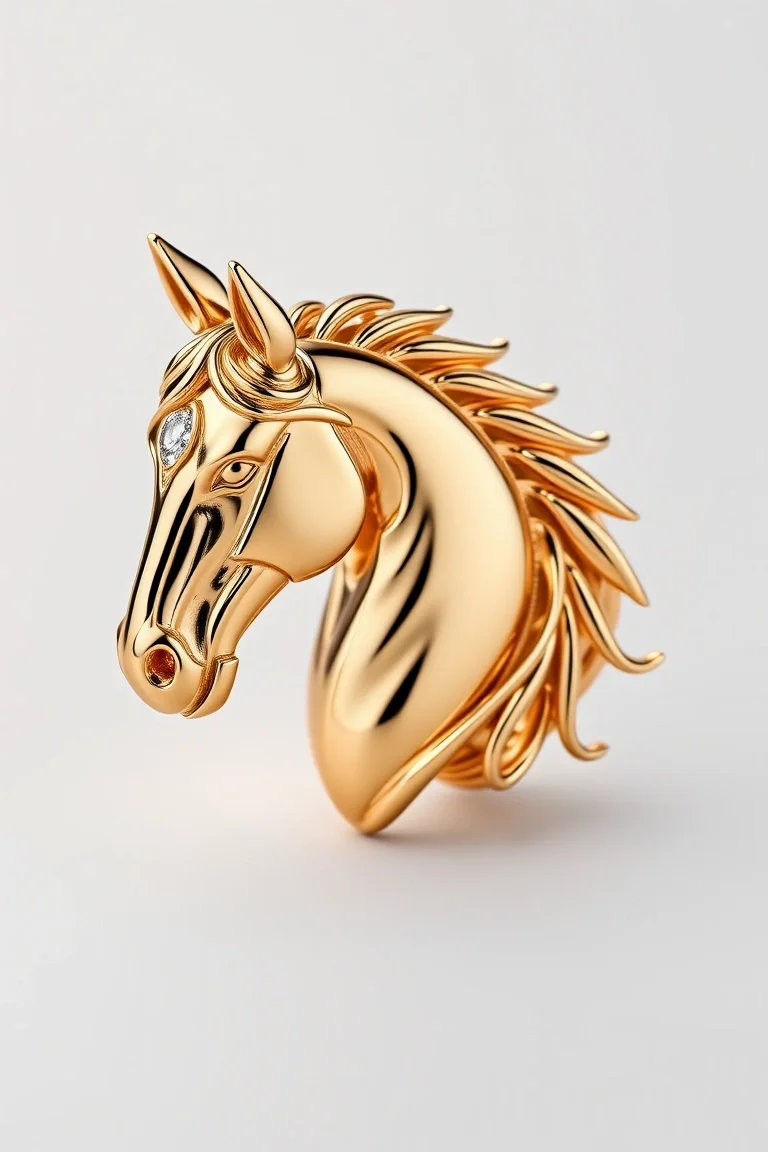 14K Horse Head Earrings