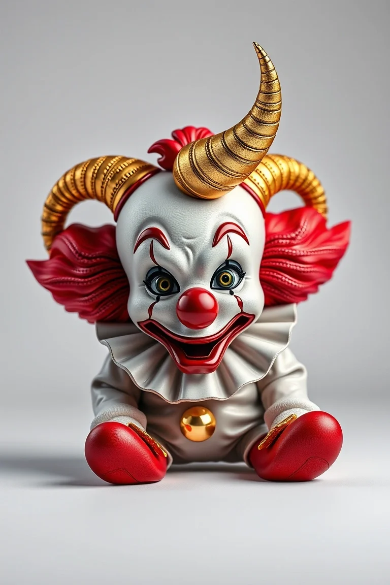 14K Huggable Clown With Horn 16 In.