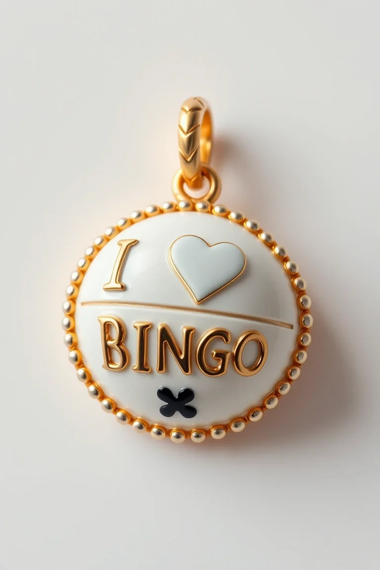 14K I Love Bingo Charm