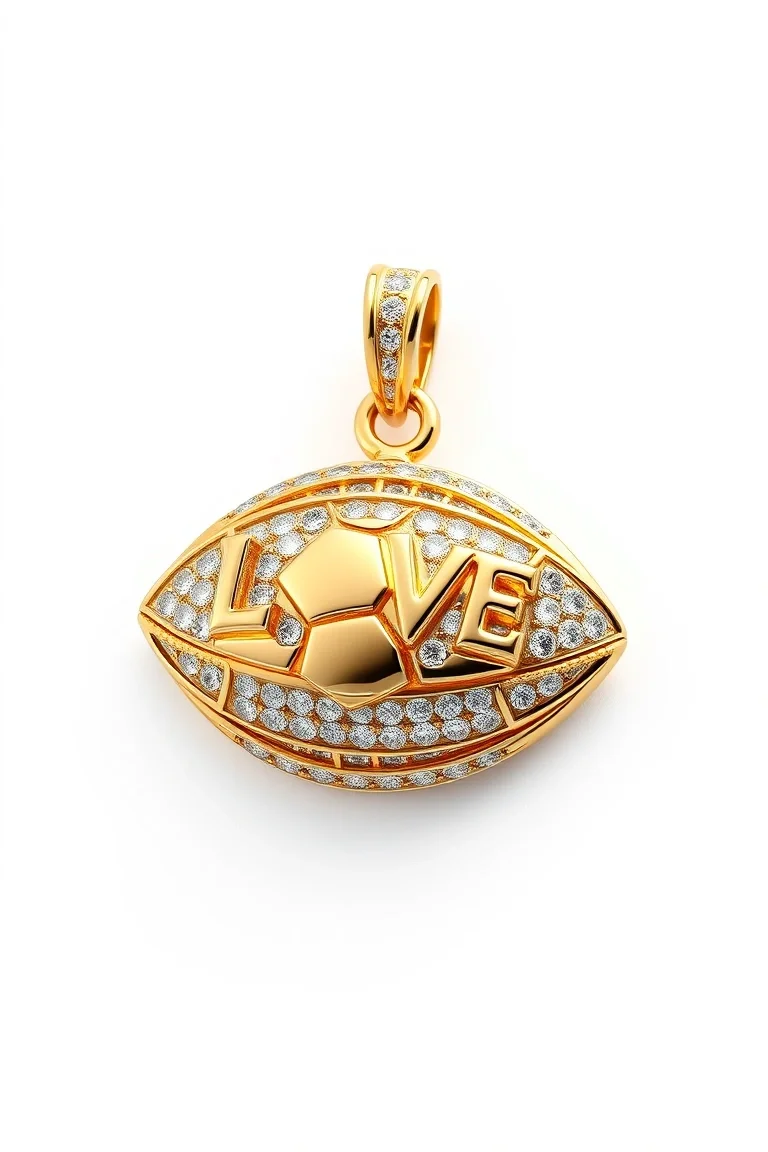 14K I Love Football Charm