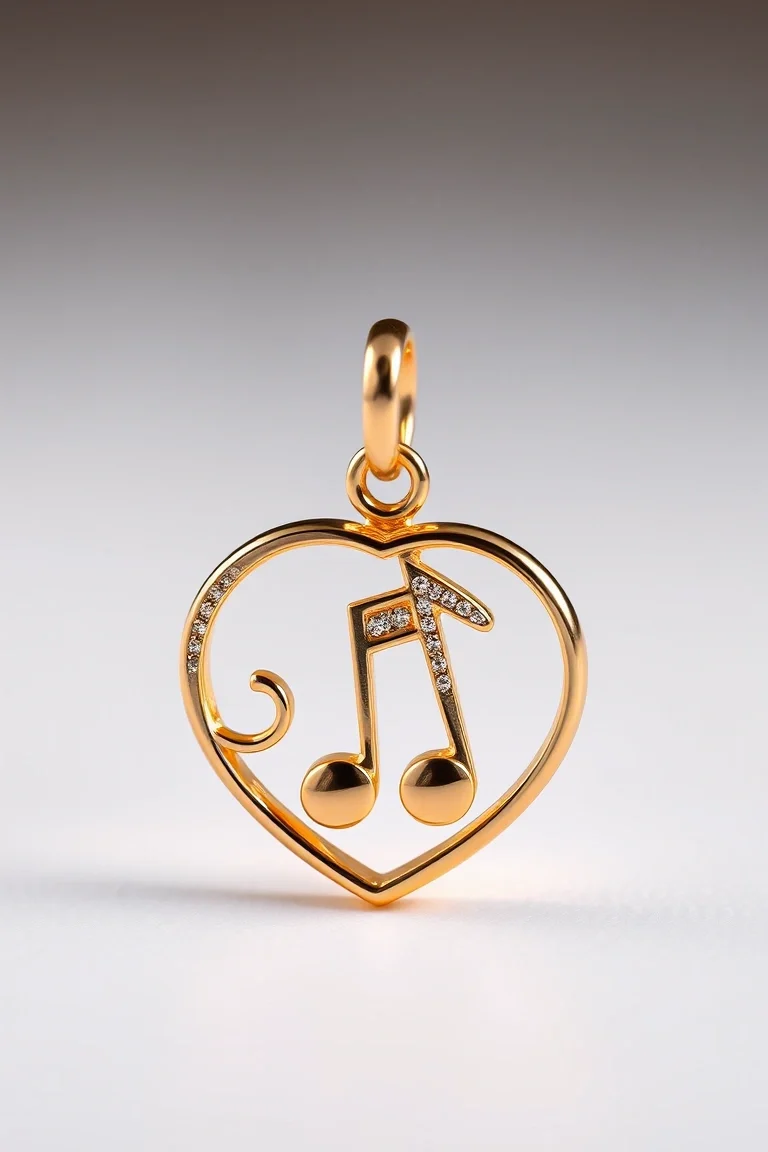 14K I Love Music Charm