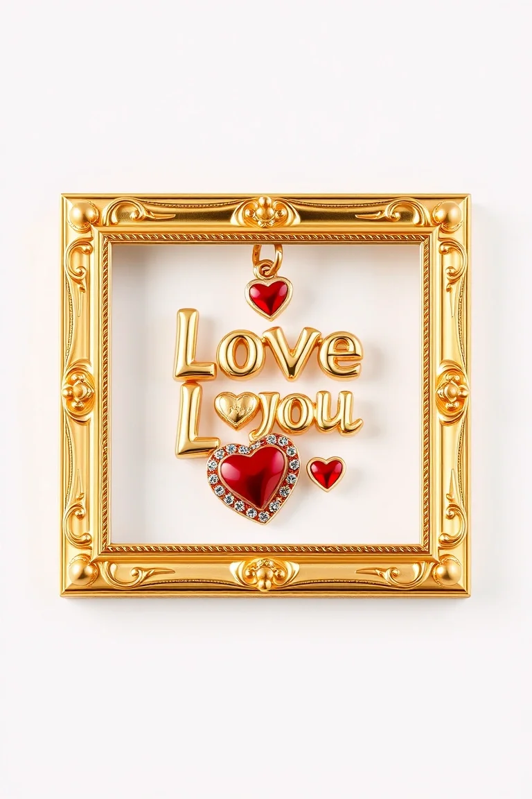 14K I Love You In Frame