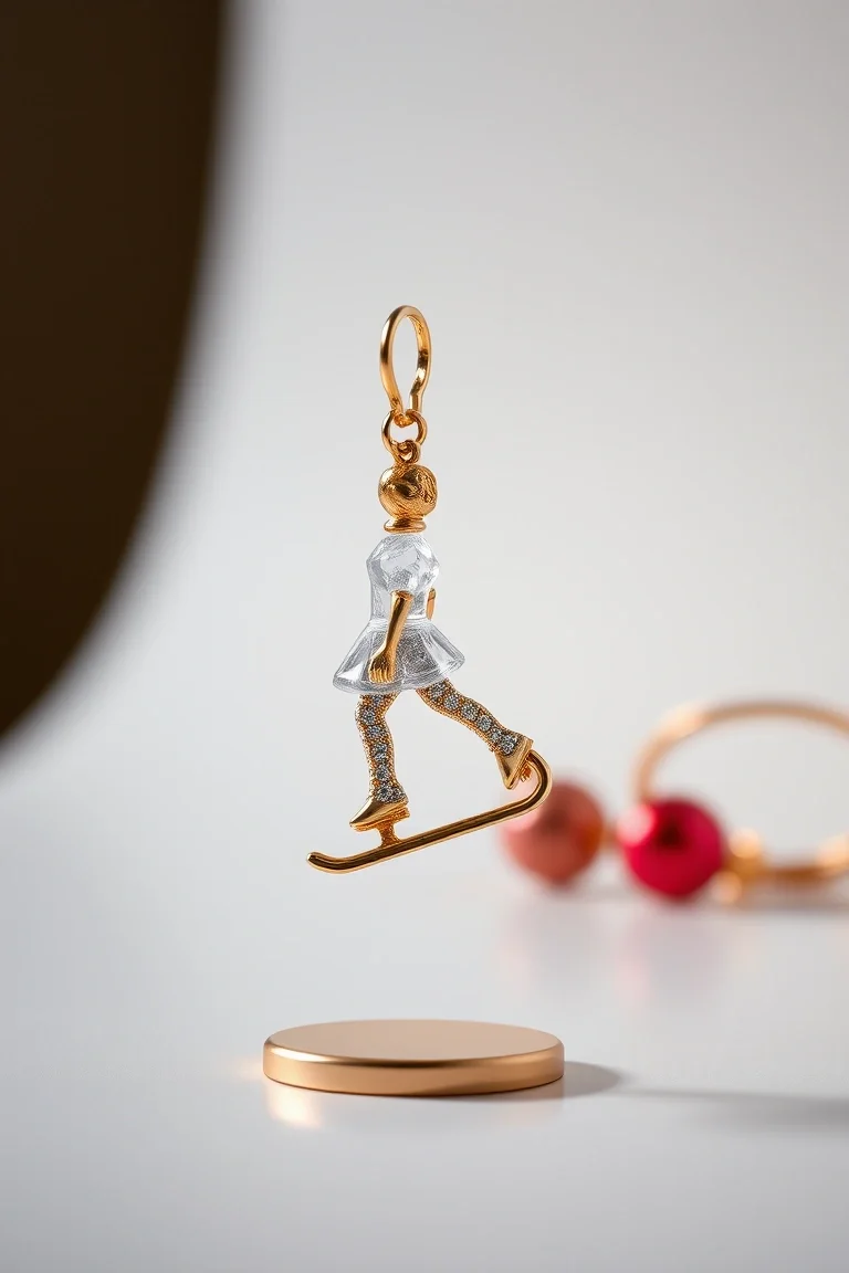 14K ICE SKATER CHARM HOLDER