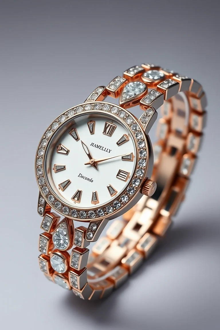 14K Ladies Diamond Cut Watch 7 In.