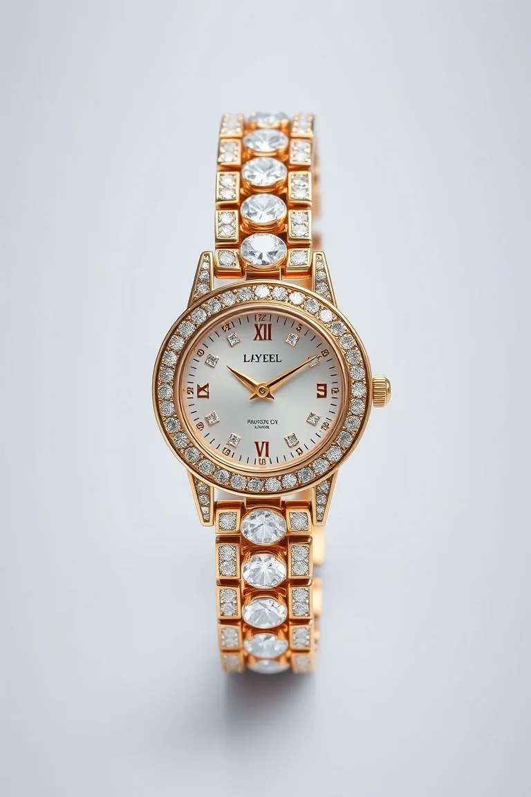 14K Ladies Diamond Cut Watch 7 In.