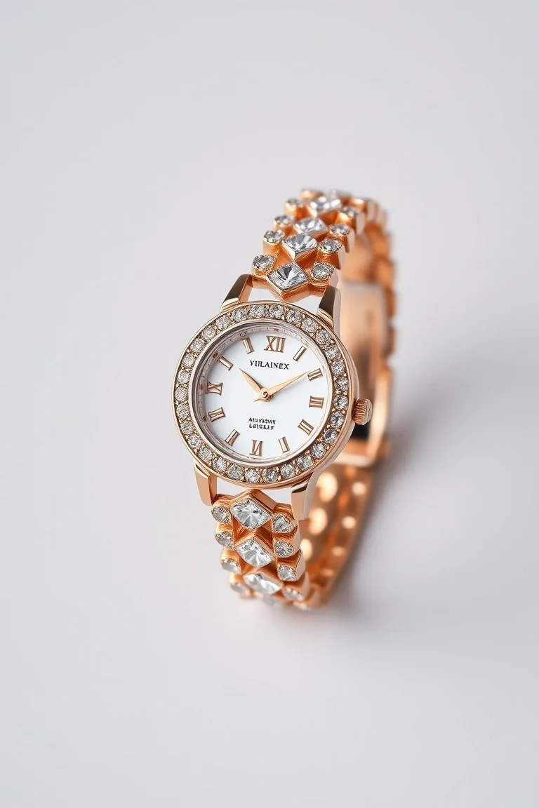 14K Ladies Diamond Cut Watch 7 In.