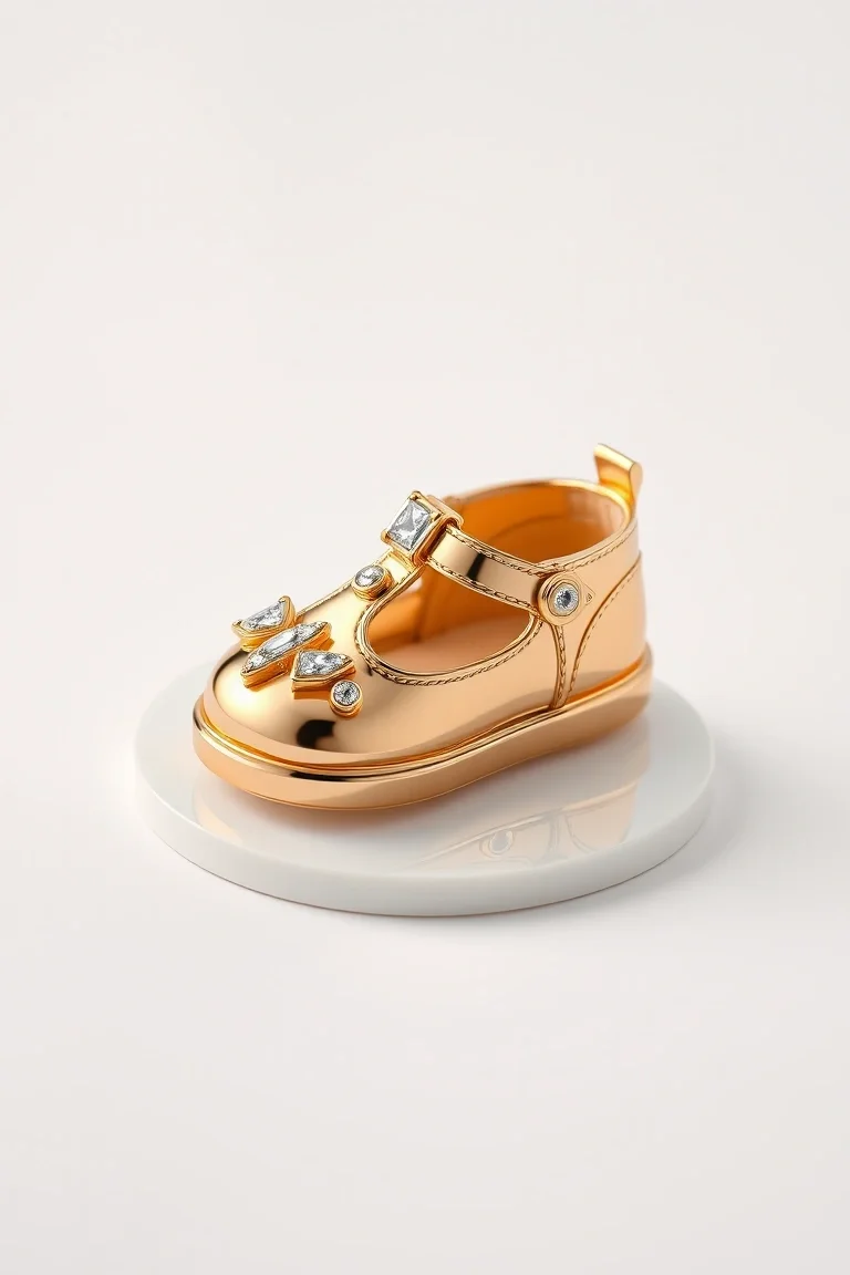 14K Large Baby Shoes On Disc