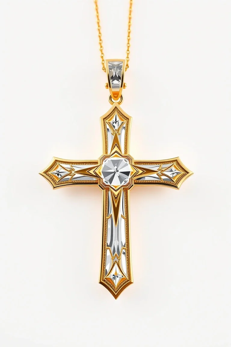 14K Lazer Cut Cross