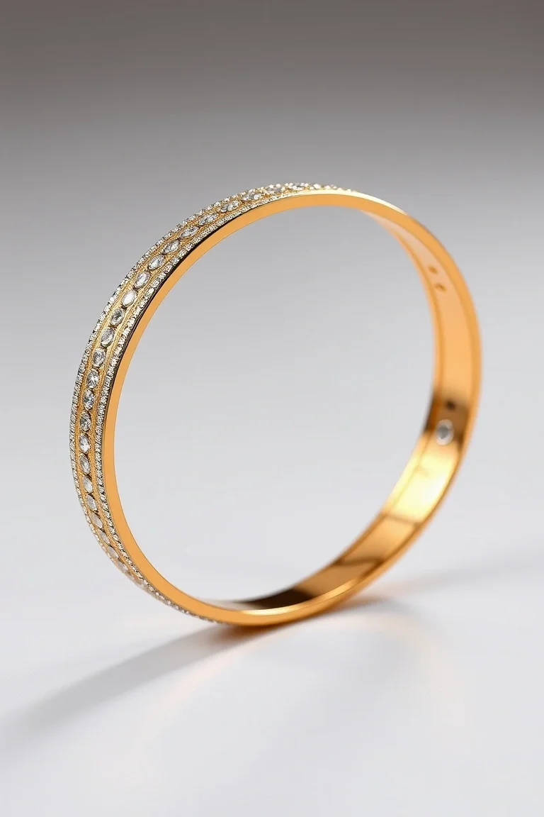 14k Lazer High Polished Bangle