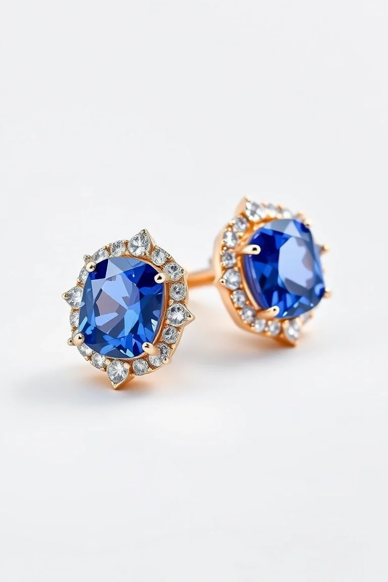 14K LEVER BACK SAPPHIRE EARRING