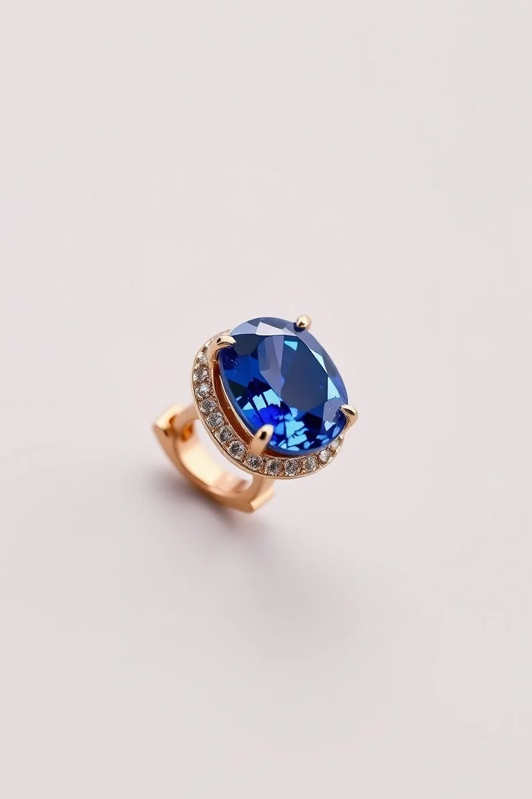 14K LEVER BACK SAPPHIRE EARRING