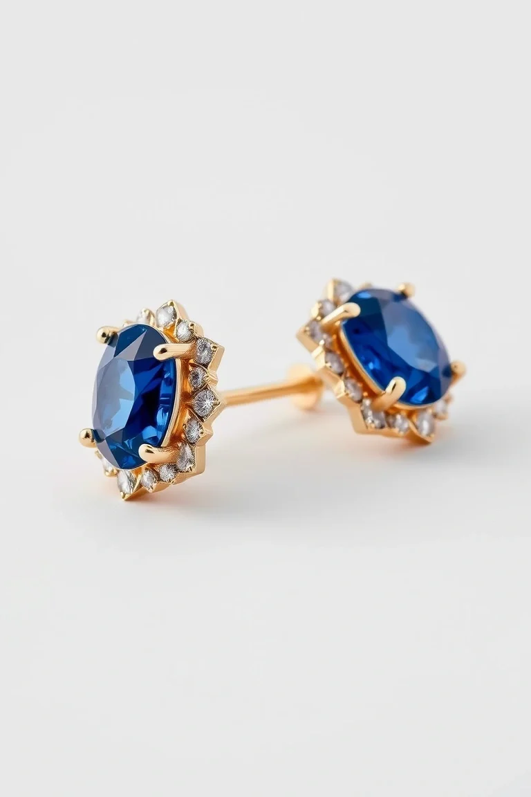 14K LEVER BACK SAPPHIRE EARRING