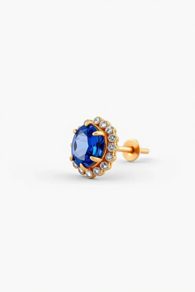 14K LEVER BACK SAPPHIRE EARRING