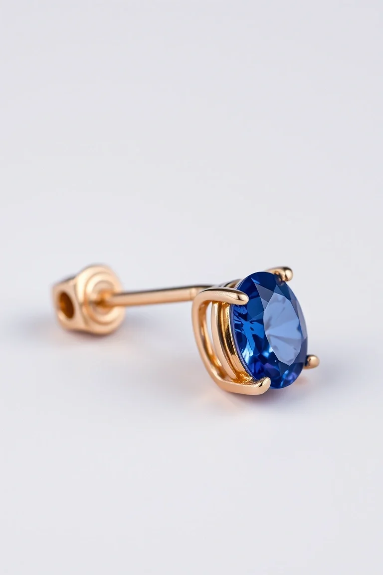 14K LEVER BACK SAPPHIRE EARRING
