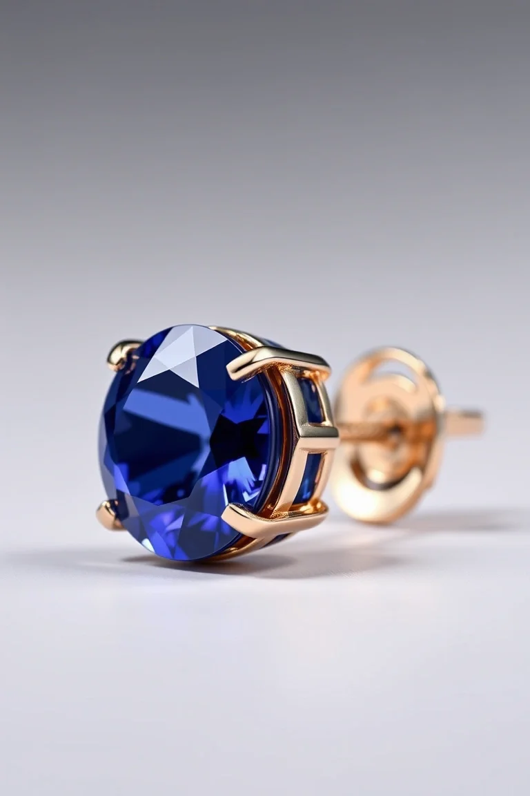 14K LEVER BACK SAPPHIRE EARRING