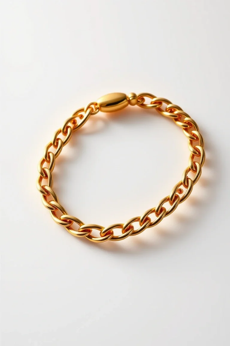 14K Link Bracelet With Lobster 8 In.