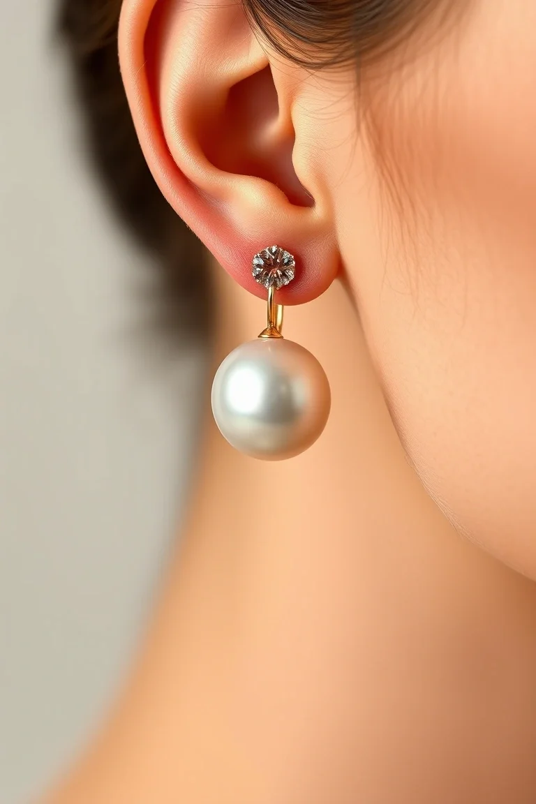 14K Mabe Pearl Earring