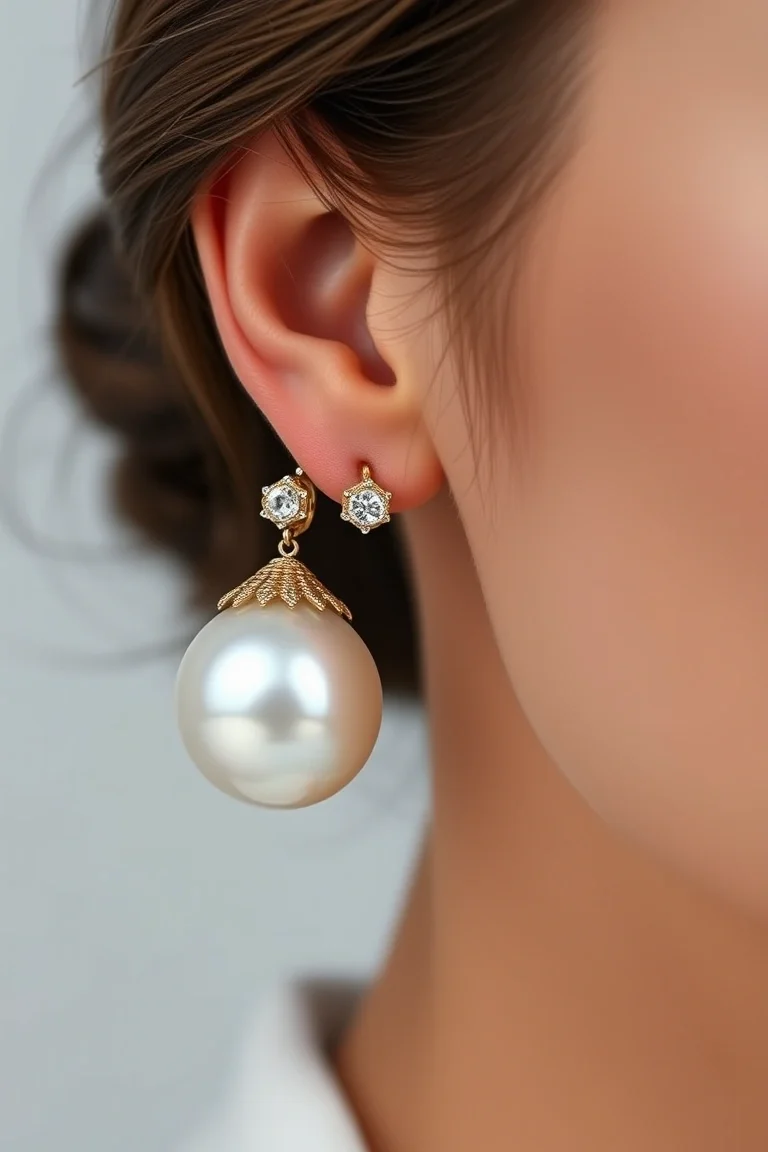 14K Mabe Pearl Earring