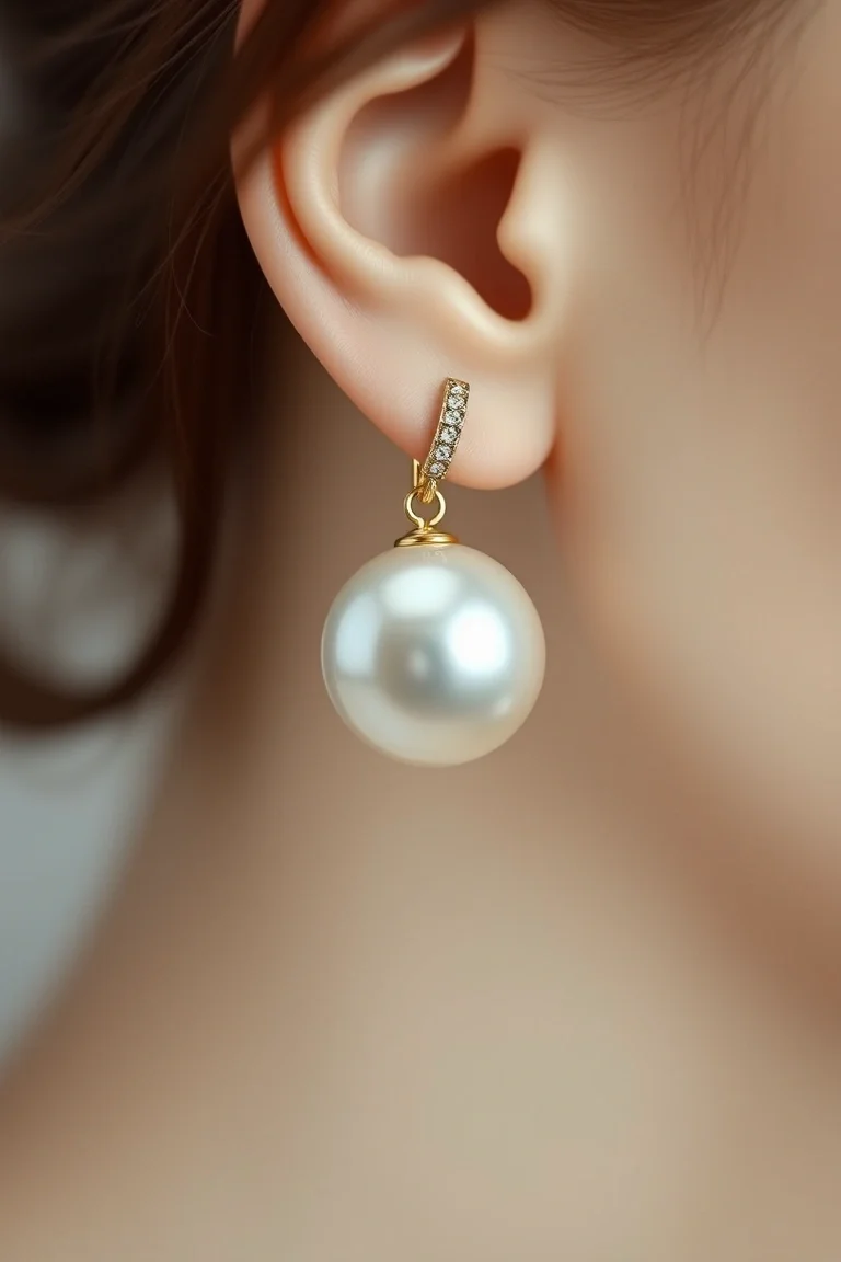 14K Mabe Pearl Earring