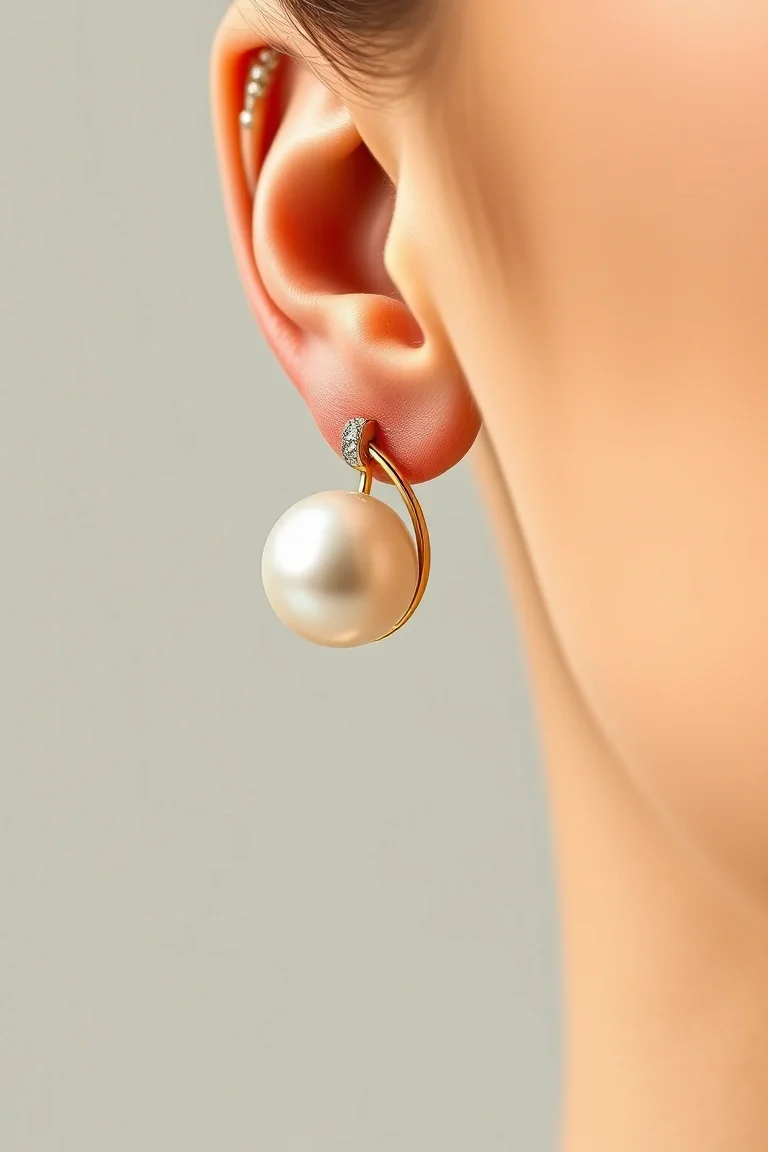 14K Mabe Pearl Earring