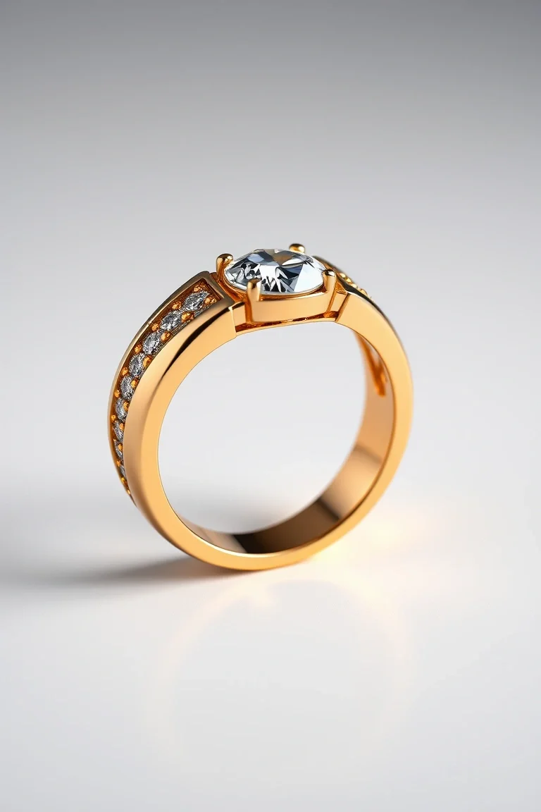 14K MACHINE SET DIAMOND RING