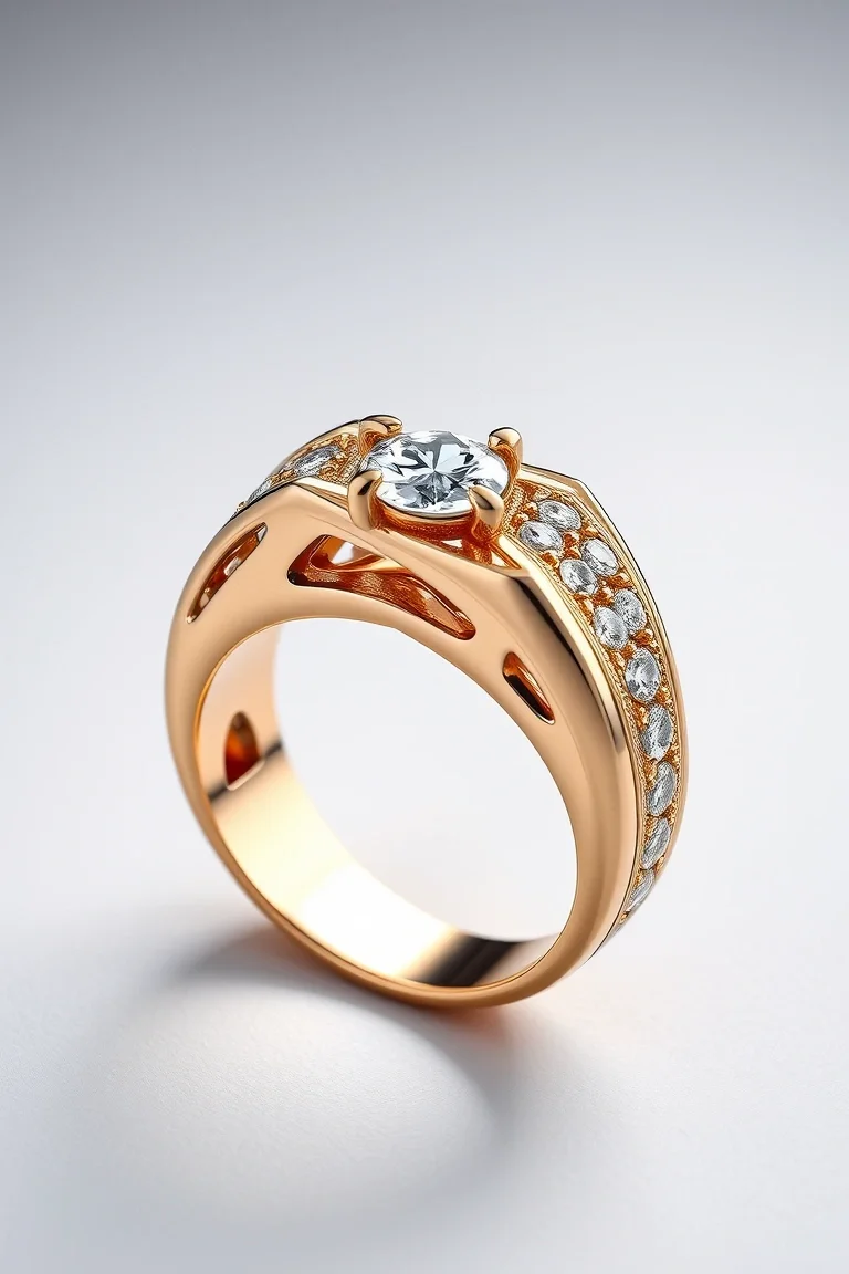 14K MACHINE SET DIAMOND RING