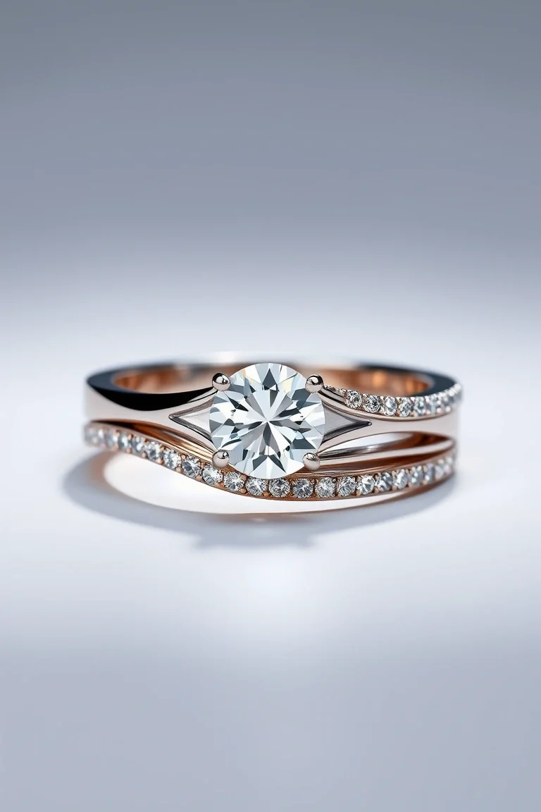 14K Machine Set Diamond Ring AA Quality