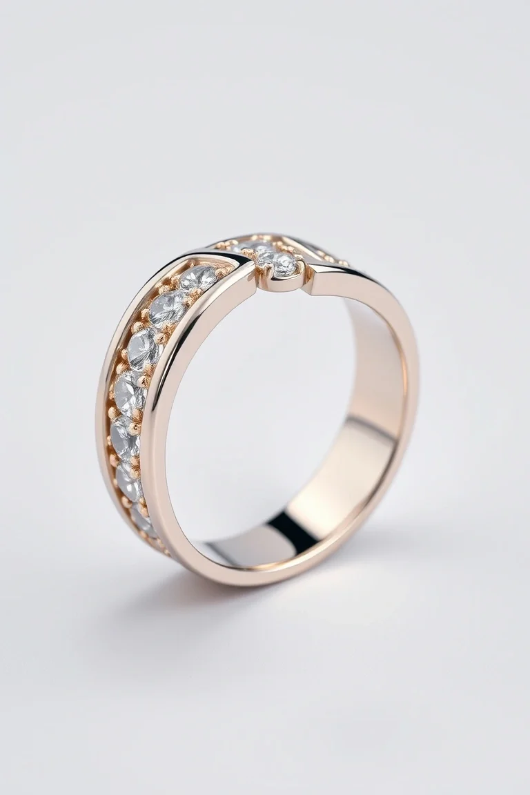 14K Machine Set Diamond Ring AA Quality