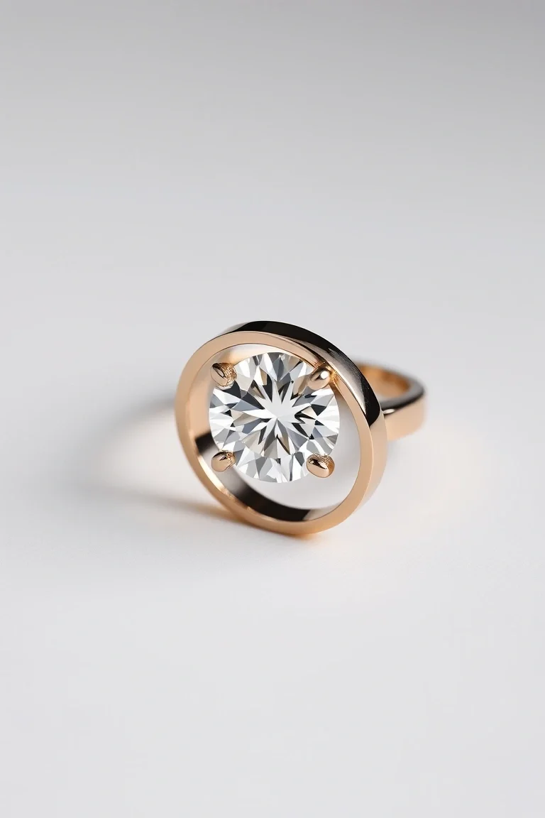 14K Machine Set Diamond Ring AA Quality