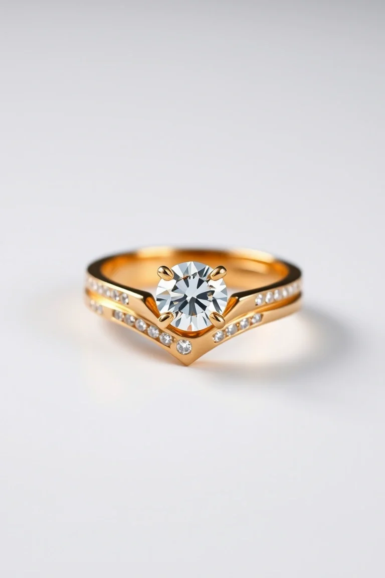 14K Machine Set Diamond Ring AA Quality