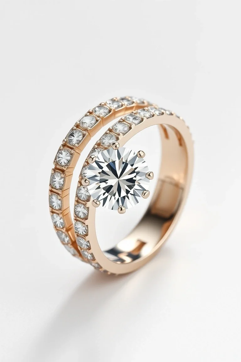 14K Machine Set Diamond Ring AA Quality