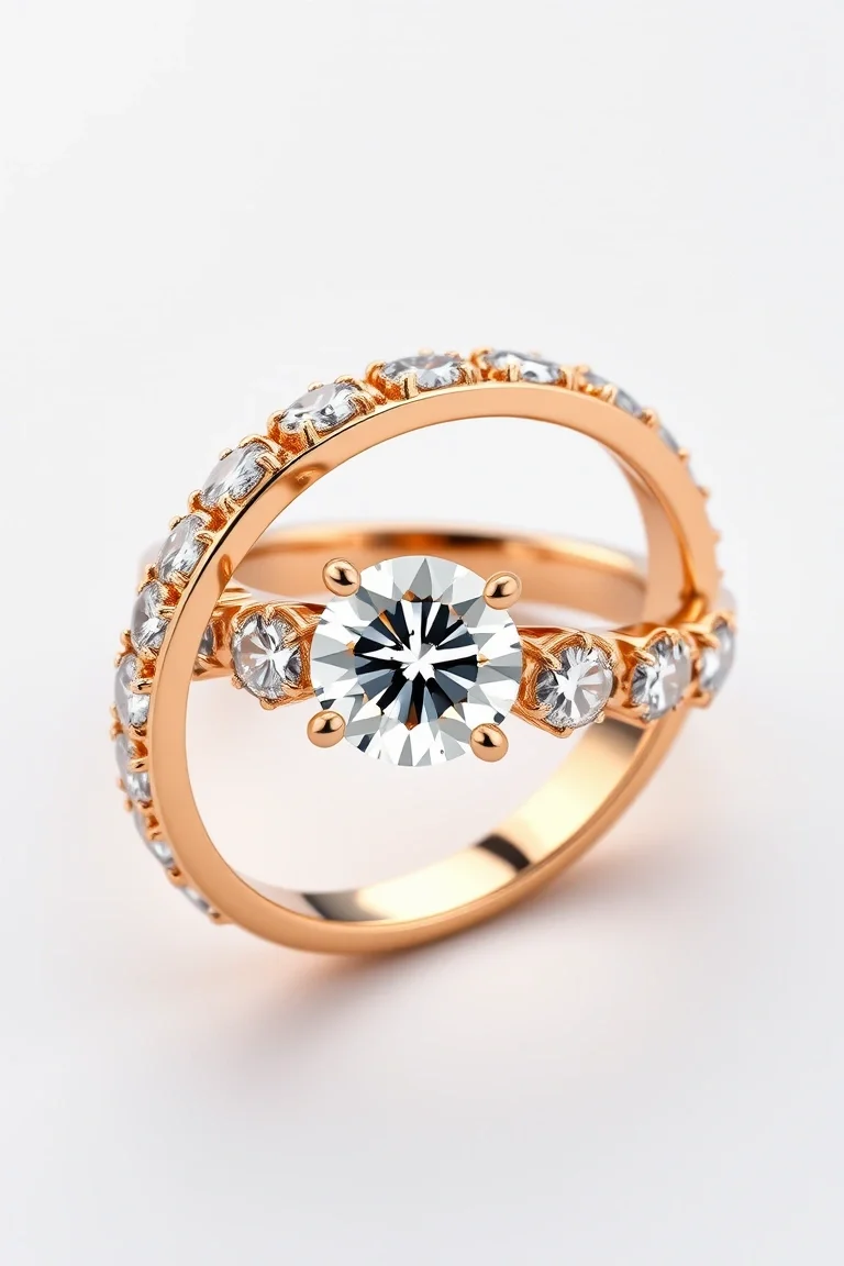 14K Machine Set Diamond Ring AA Quality