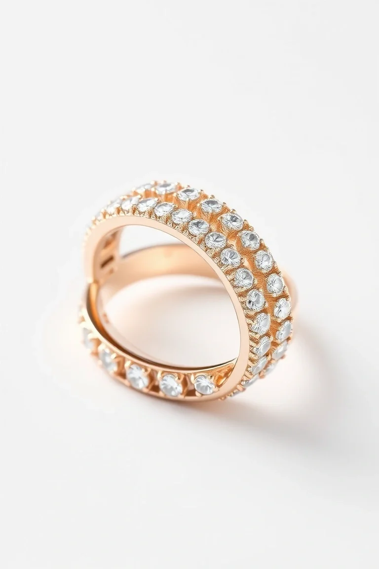 14K Machine Set Diamond Ring AA Quality