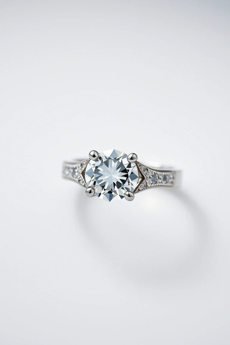 14K Machine Set Diamond Ring AA Quality