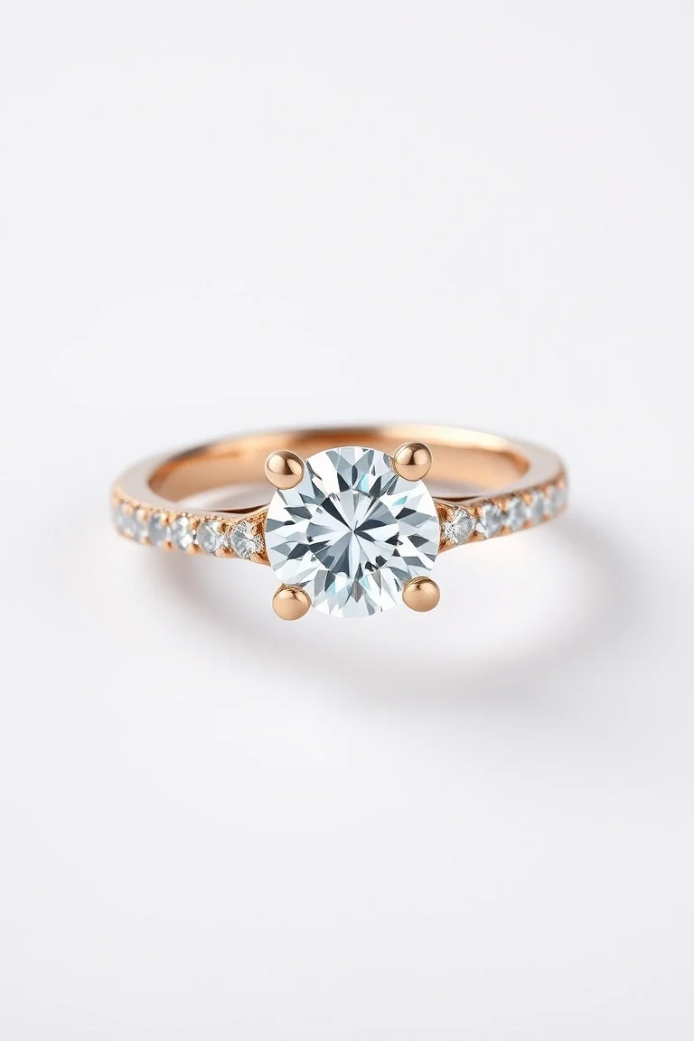 14K Machine Set Diamond Ring AA Quality