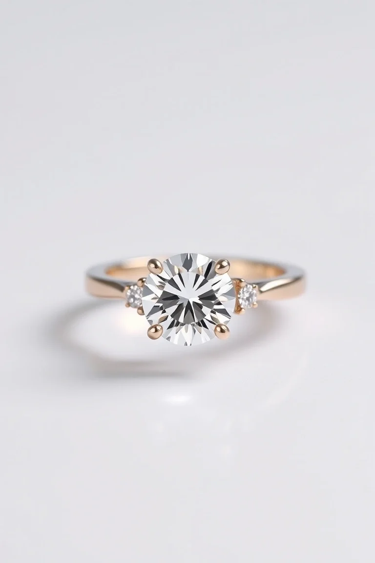 14K Machine Set Diamond Ring AA Quality