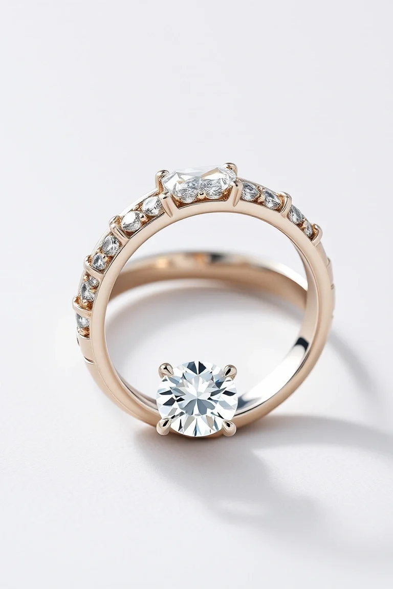 14K Machine Set Diamond Ring AA Quality