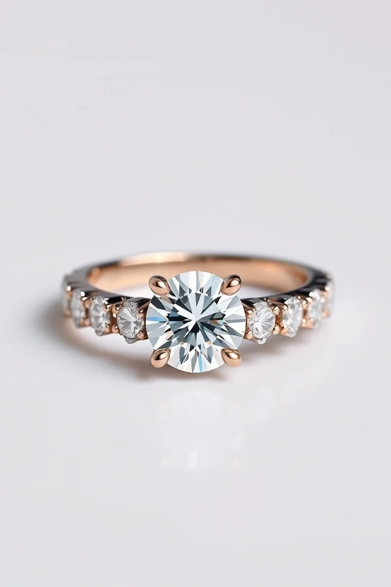 14K Machine Set Diamond Ring AA Quality