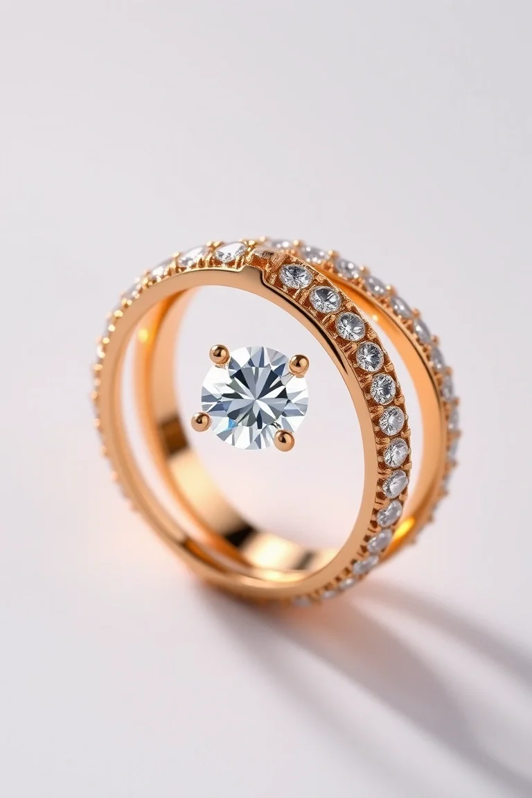 14K Machine Set Diamond Ring AAA Quality