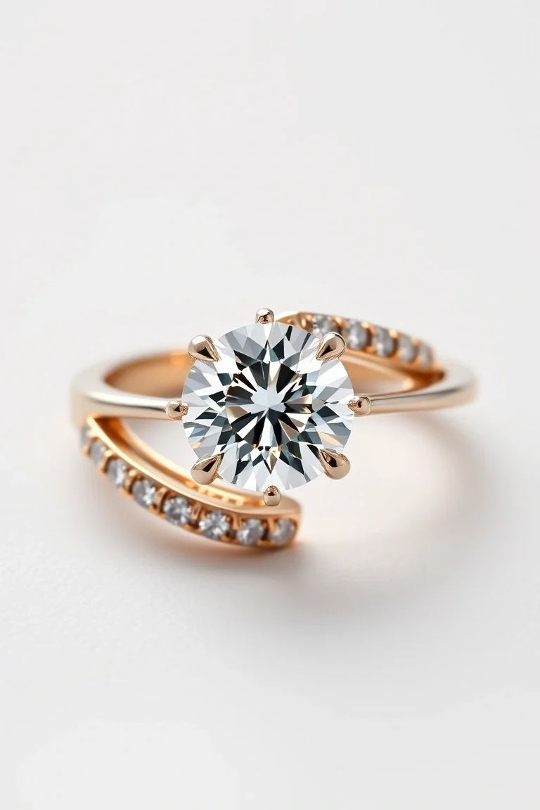 14K Machine Set Diamond Ring AAA Quality
