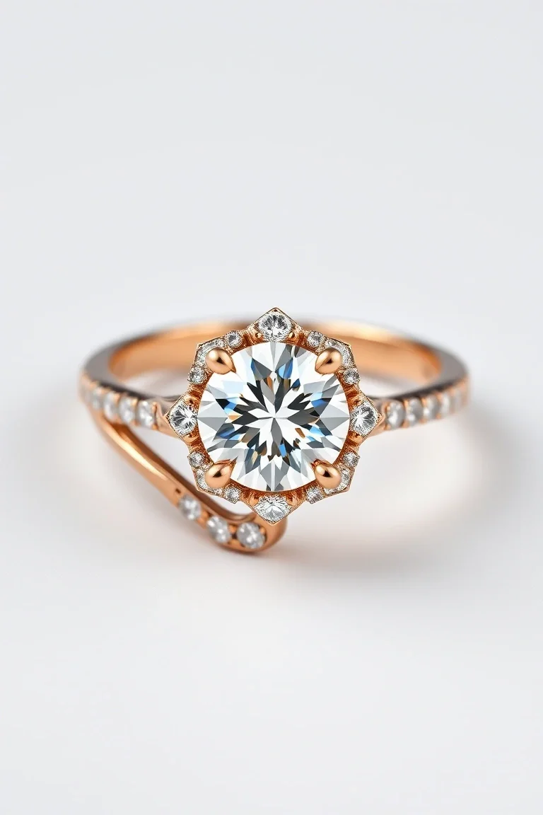 14K Machine Set Diamond Ring AAA Quality