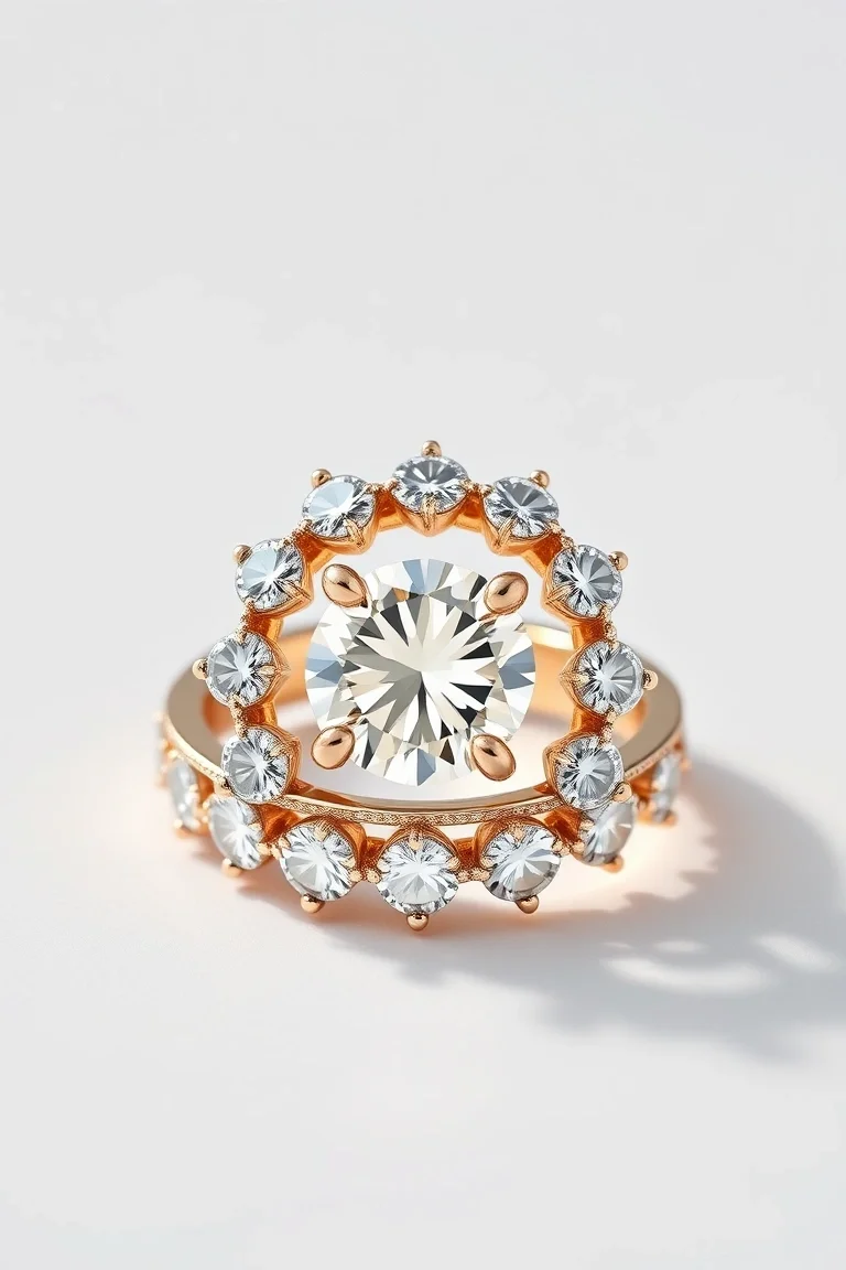 14K Machine Set Diamond Ring AAA Quality