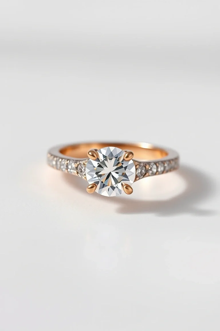 14K Machine Set Diamond Ring AAA Quality