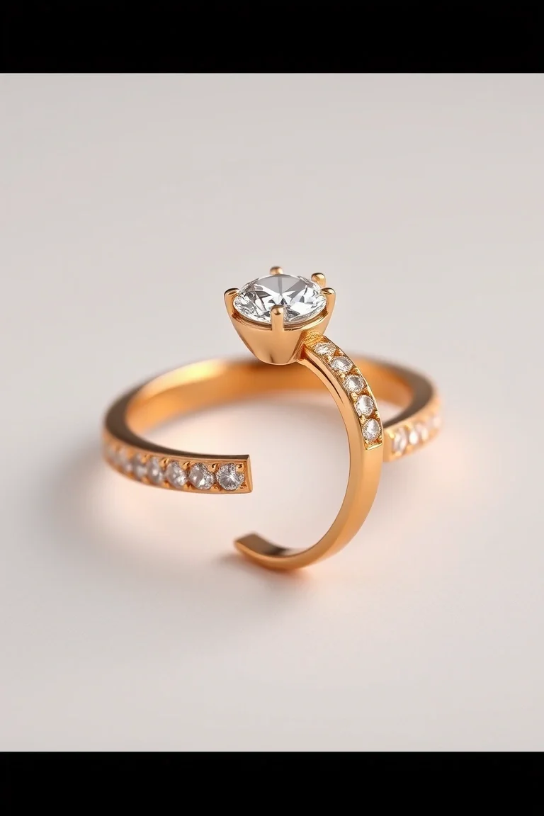 14K Machine Set Diamond Ring AAA Quality