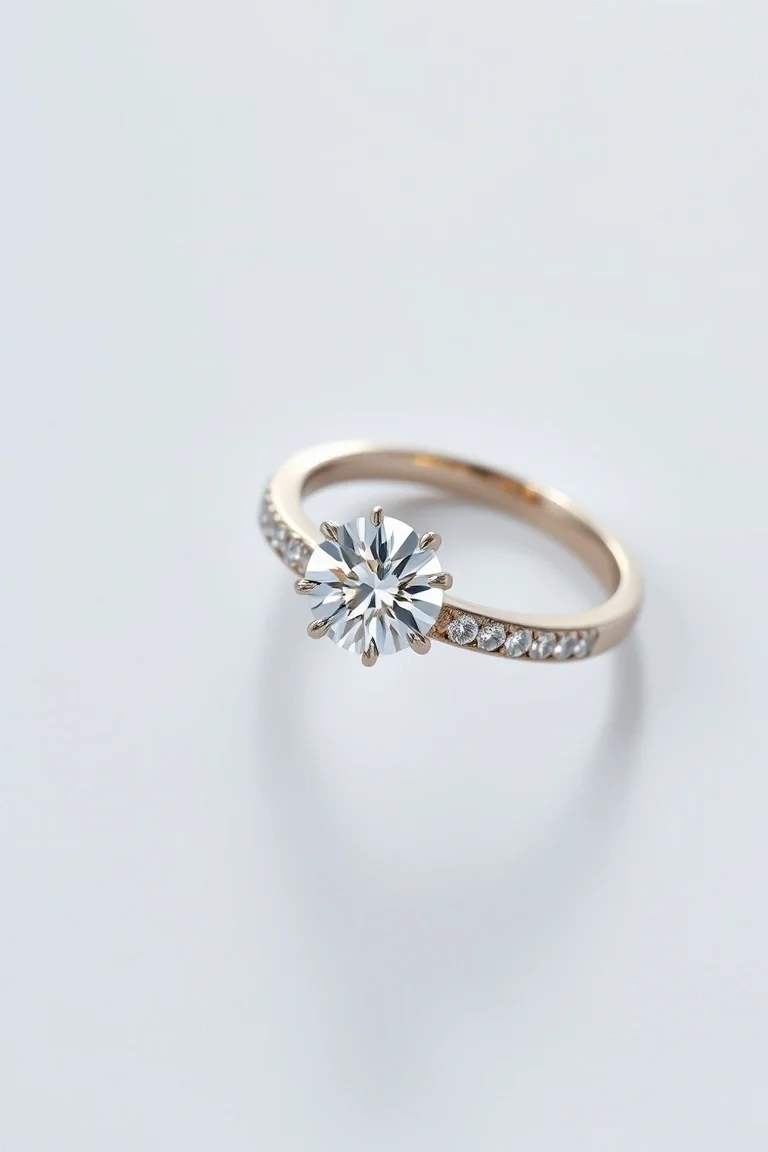 14K Machine Set Diamond Ring AAA Quality