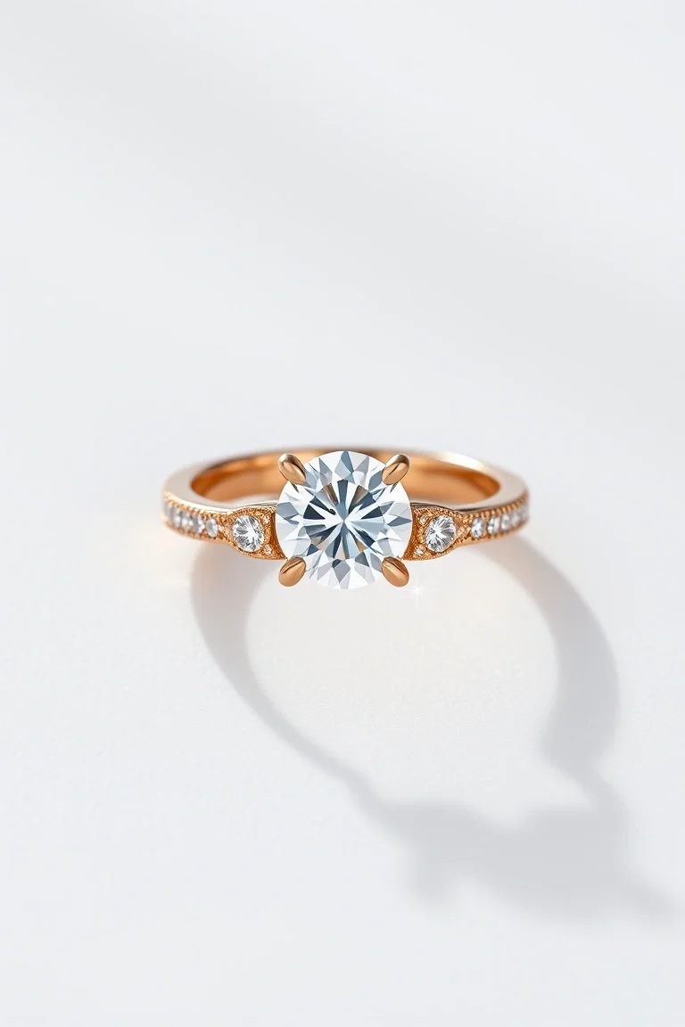 14K Machine Set Diamond Ring AAA Quality