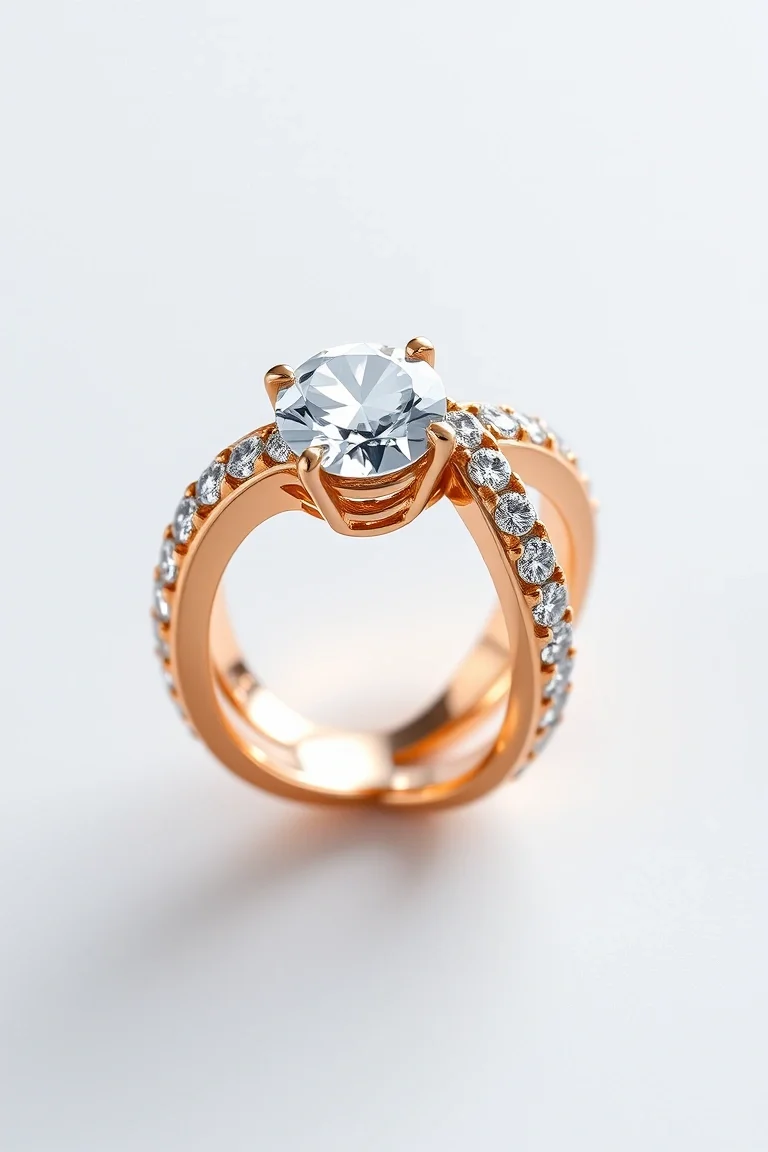 14K Machine Set Diamond Ring AAA Quality