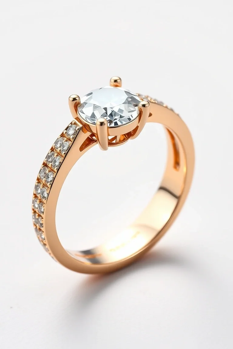 14K Machine Set Diamond Ring AAA Quality