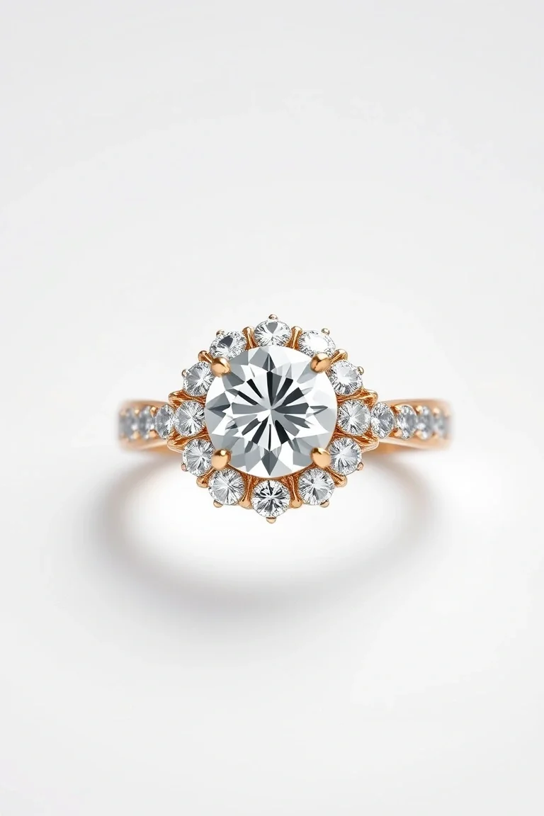 14K Machine Set Diamond Ring AAA Quality